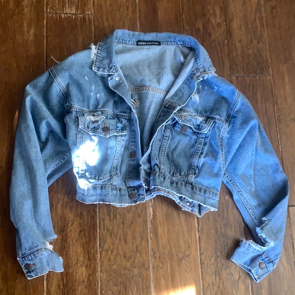 Distressed denim jacket